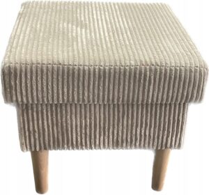 Pufa ze schowkiem, kwadratowa, podnóżek, tkanina sztruks, kolory od ręki.