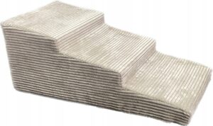 Schodki dla psa sztruks, łagodne wejście wysokość 40 cm 3 stopnie
